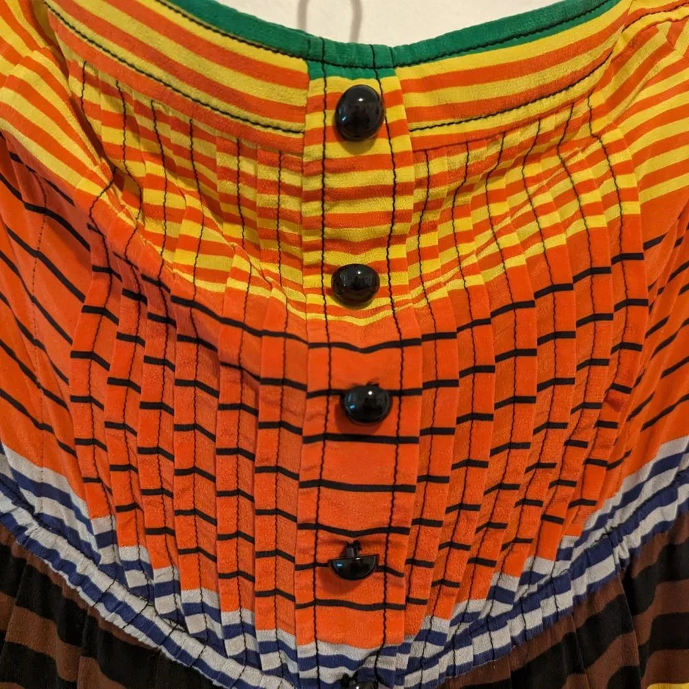 Anthropologie Plenty by Tracy Reese "Striped Stripes" Sleeveless Silk Dress - Picture 3 of 12